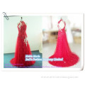 Embroidered Lace Wedding Dress 2014 Open Back Evening Gown Online Red Pageant Crowns with Tulle BYE-14064